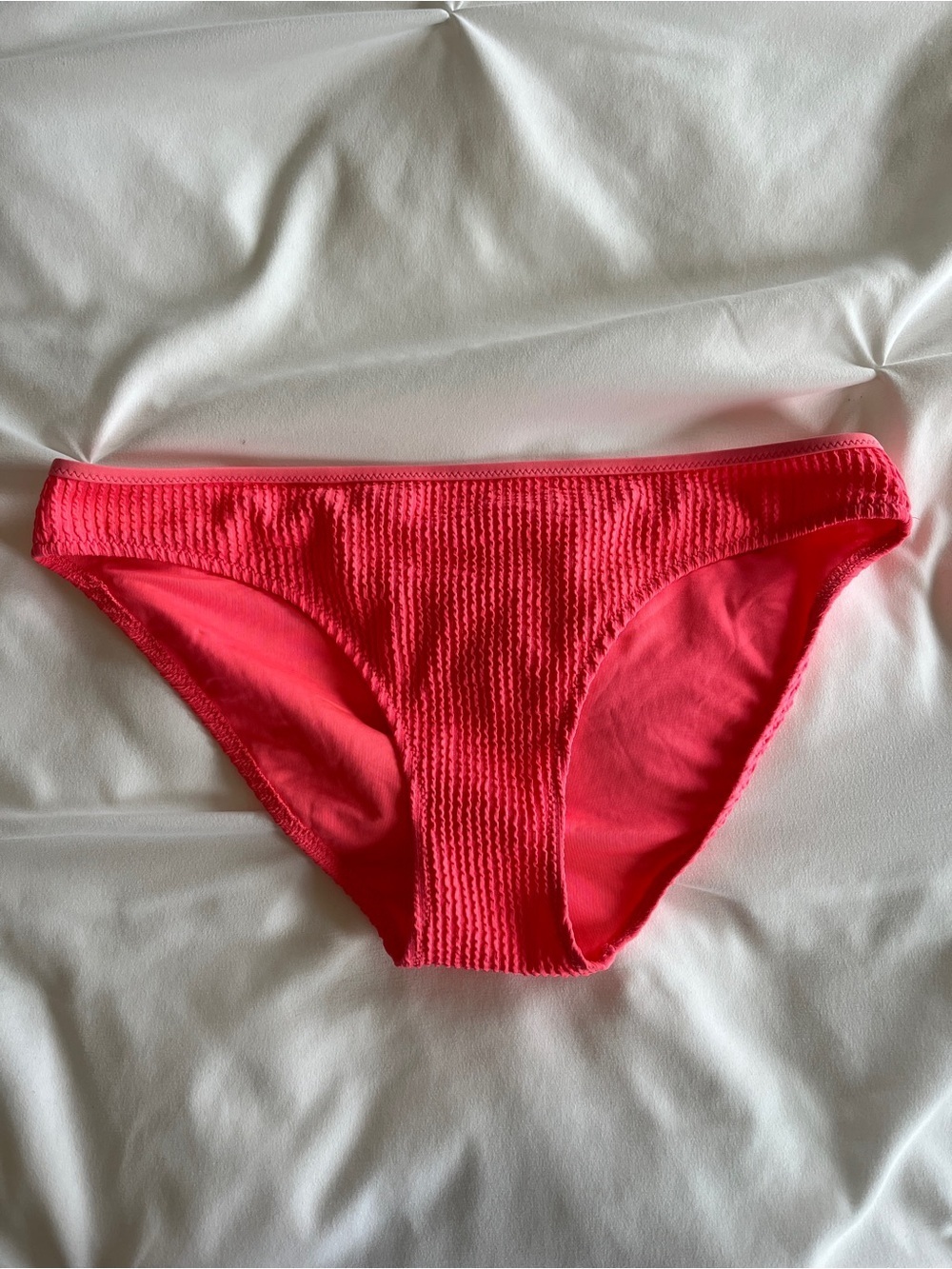 Aerie Coral Pink Ribbed Bikini Bottom